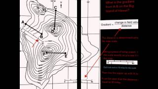 Calculating Gradient Using a Contour Map [upl. by Airan276]