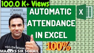 attendance sheet in excel with formula fully automatic [upl. by Barabbas]