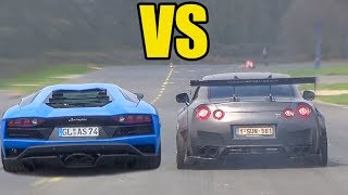 NISSAN GTR R35 vs LAMBORGHINI AVENTADOR 🚀ACCELERATION SOUND🚀 [upl. by Dray]