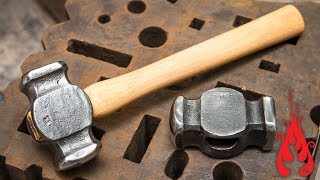 Blacksmithing  Forging a rounding hammer [upl. by Dollar]