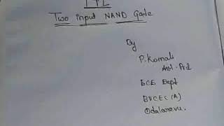 Two input TTL NAND gate [upl. by Patin]