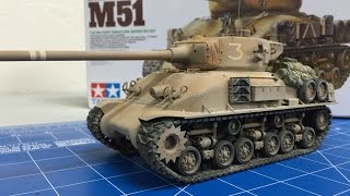 Building the Tamiya 135 Israeli M51 Sherman from start to finish [upl. by Ellenehc]