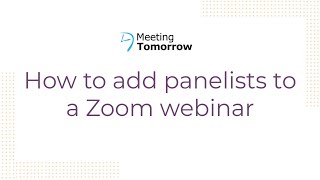 How to add panelists to a Zoom webinar [upl. by Reisch]