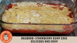 RhubarbStrawberry Dump Cake  Delicious and EASY [upl. by Nodnnarb]