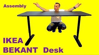 IKEA BEKANT Desk Assembly  Hight adjustable seating Ikea Desk nonmotorised [upl. by Macfarlane]