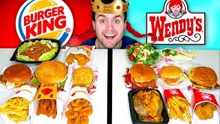 BURGER KING vs WENDYS  Fast Food Restaurant Taste Test [upl. by Oiretule]