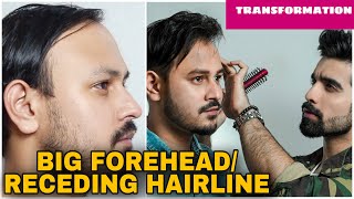 10 BEST HAIRSTYLES BIG FOREHEAD  TRANSFORMATION RECEDING HAIRLINE HAIRSTYLE MEN FACE SHAPE [upl. by Auot]