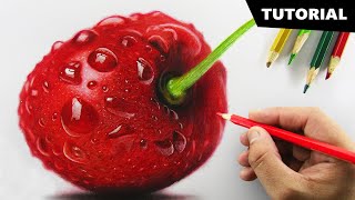 Drawing CHERRY with Color pencil  Tutorial for BEGINNERS [upl. by Esele804]