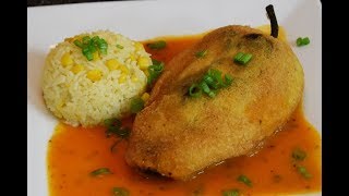 Mexican Food Chiles Rellenos Stuffed Poblano Peppers Recipe [upl. by Acinomal]