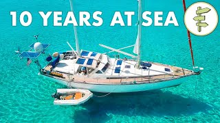 Living on a SelfSufficient Sailboat for 10 Years  FULL TOUR [upl. by Leelaj]