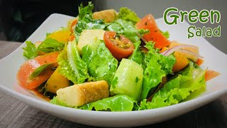 Green Salad Recipe  Vegetable Salad  Fresh Dressing [upl. by Nired]