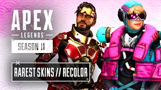 Apex Legends RAREST Skins amp Recolors  Season 11 [upl. by Rodavlas19]