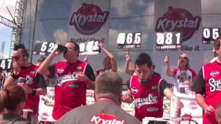 Takeru Kobayashi Beats Joey Chestnut Wins Krystal Square Off VI [upl. by Ennaehr]