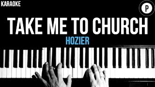 Hozier  Take Me To Church Karaoke SLOWER Acoustic Piano Instrumental Cover Lyrics [upl. by Acinomahs]