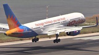 Jet2 Holidays amp Thomson 757200 Landing at Corfu Airport  CFU Plane Spotting [upl. by Ennaeiluj]