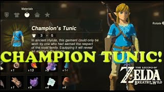 Zelda Breath of the Wild  How To Get BLUE CHAMPIONS Tunic FAST [upl. by Dagna]