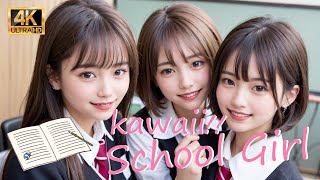 【AI】4K Kawaii School Girl  귀여운 여학생 [upl. by Onez]