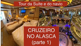 Cruzeiro no Alasca  Crown Princess  Tour pela suite e navio [upl. by Aerahs]