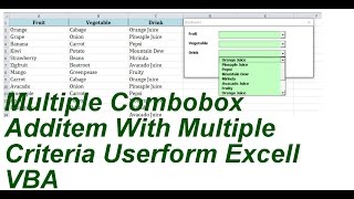 Multiple Combobox Additem Multiple Criteria Userform Excell VBA [upl. by Elberfeld]