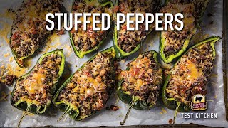 Stuffed Peppers Recipe Beef Stuffed Poblano Bake [upl. by Enelime]