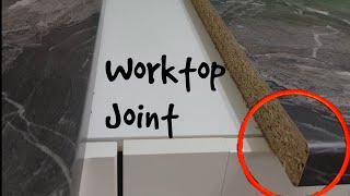 How To Joint Kitchen Worktop Corners diy [upl. by Poirer]