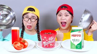 Mystery Sauce Food Challenge DONA Mukbang [upl. by Abita750]