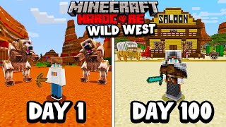 I Survived 100 Days in the WILD WEST in Minecraft Hardcore [upl. by Ylicec]