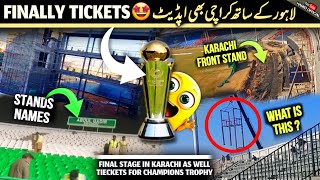 FINALLYYY😍 Gaddafi Stadium lahore Tickets announced CT 2025🔥 National stadium Screens latest updates [upl. by Ahsinom189]