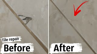 Tile repair Restoration of cracks on a ceramic tile [upl. by Nehcterg348]