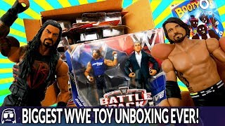 WORLDS BIGGEST WWE TOY UNBOXING EVER  OVER 75 TOYS OPENED REVIEWED and ROASTED EPIC WWE TOYS [upl. by Senskell]