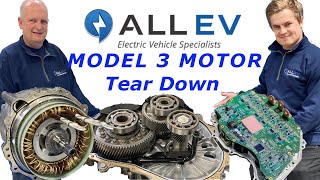 Tesla Model 3 Motor Tear Down  ALL EV [upl. by Noned]