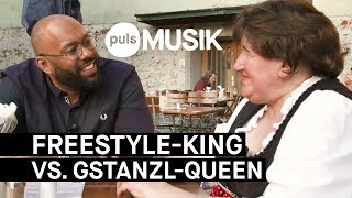 FreestyleKing vs GstanzlQueen Roger Rekless trifft Renate Maier [upl. by Hserus453]