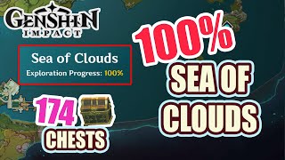 How to Sea of Clouds 100 Exploration ⭐ ALL CHESTS GUIDE 【 Genshin Impact 】 [upl. by Airamanna862]