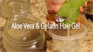 DIY Aloe Vera amp Gelatin Hair Gel Enhance Curls amp Shine [upl. by Nnyleve501]