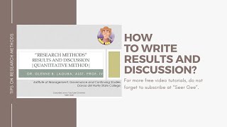 How to write results and discussion  Quantitative Method [upl. by Eileek112]