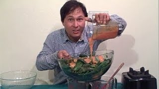 Delicious NO FAT Raw Vegan Salad amp Dressing Recipe using only 3 ingredients [upl. by Anil418]