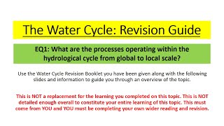 Edexcel A Level Geography  Water Cycle EQ1 Revision [upl. by Annenn]