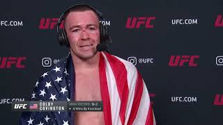 UFC Vegas 11 Colby Covington Interview after TKO win [upl. by Neirb54]