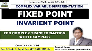 Fixed Point in Complex Analysis  Fixed Point of Bilinear Transformation  Invariants Points [upl. by Otrebide]