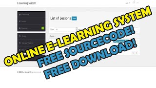 Online ELearning System using PHPMySQLi  Free Source Code Download [upl. by Phoebe]