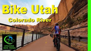 15 Minute Virtual Bike Ride  Moab  Goose Island Trail  Utah  Cycling Workout  Travel Video [upl. by Choong]