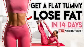 GET A FLAT STOMACH and LOSE FAT in 14 Days  Free Home Workout Guide [upl. by Namdor467]