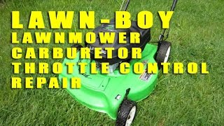 LawnBoy Lawnmower Carburetor Throttle Control Repair Video [upl. by Yoccm778]