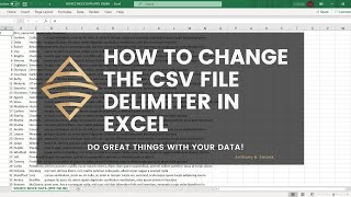 Change the CSV File Delimiter in Excel [upl. by Quirk]