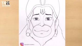 Lord Hanuman face drawinghanuman jayanti pencildrawingTaposhiartsAcademy [upl. by Taryne]