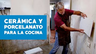 Cómo instalar cerámica y porcelanato en la cocina [upl. by Howzell]