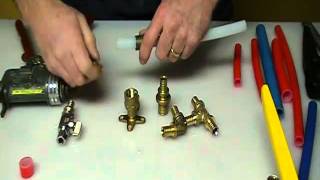 How to join pex plastic pipe five different ways Plumbing Tips [upl. by Bogart]