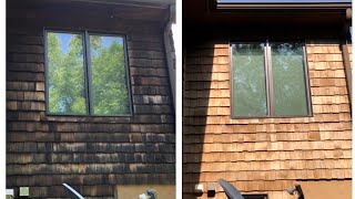 Softwashing cedar shake siding [upl. by Herr10]