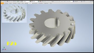 Tutorial Autodesk Inventor Engrane Helicoidal Ejercicio 25 Helical Gear CAD [upl. by Wyn]