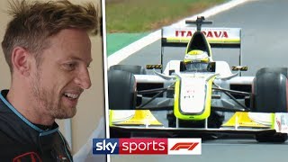 Jenson Button drives 2009 Brawn BGP001 car around Silverstone [upl. by Anined530]